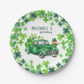Little Leprechaun Truck Birthday Party Pappteller (Vorderseite)