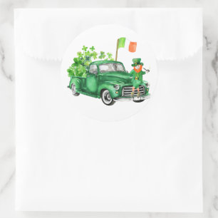 Little Leprechaun Truck Geburtstagsparty Danke Runder Aufkleber