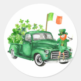 Little Leprechaun Truck Geburtstagsparty Danke Runder Aufkleber
