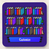 Little Library Book Club Lila Getränkeuntersetzer (Vorderseite)