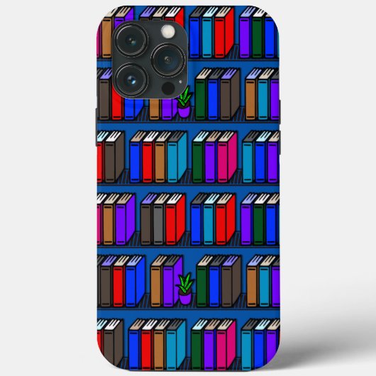 Little Library Book Shelves Aquamarin Case-Mate iPhone Hülle (Rückseite)