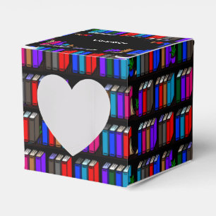 Little Library Book Shelves Black Heart Geschenkschachtel