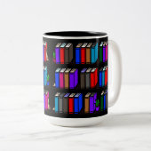 Little Library Book Shelves Black Zweifarbige Tasse (VorderseiteRechts)
