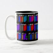 Little Library Book Shelves Black Zweifarbige Tasse (Links)