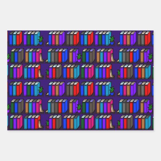 Little Library Book Shelves Dark Collection Geschenkpapier Set (Vorderseite 2)