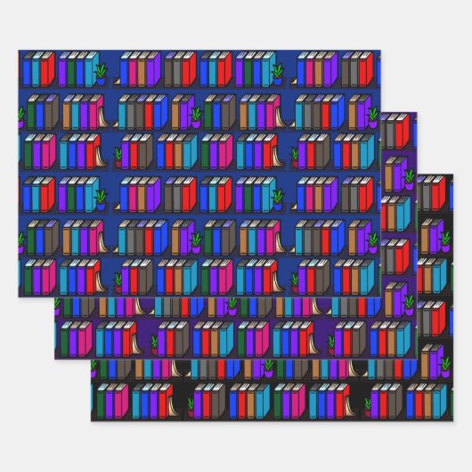 Little Library Book Shelves Dark Collection Geschenkpapier Set (Set)