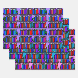 Little Library Book Shelves Light Collection Geschenkpapier Set