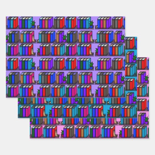 Little Library Book Shelves Light Collection Geschenkpapier Set (Set)