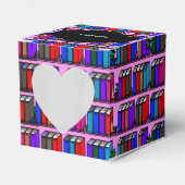 Little Library Book Shelves Pink Heart Geschenkschachtel (Vorderseite)