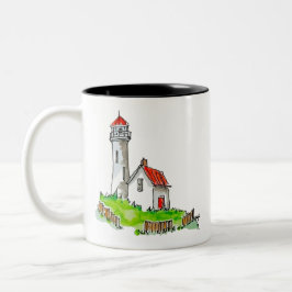 Little Lighthouse Wassercolor Zweifarbige Tasse