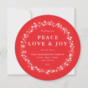 Little Lights Chic Sparkling Red Holiday Card Feiertagskarte