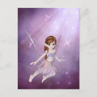 Little Lila Fairy - Fantasy Postcard Postkarte