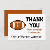 Little Linebacker Football Baby Boy's 1. Geburtsta Dankeskarte (Vorne/Hinten)