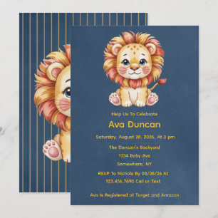 Little Lion Boy Baby Shower Einladung