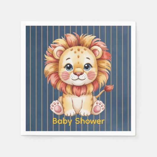Little Lion Boy Baby Shower Serviette (Vorderseite)
