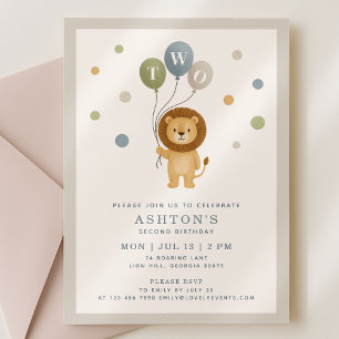 Little Lion & Confetti Boy Einladung zum Geburtsta