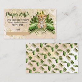 Little Lion Cub Tropical Baby Dusche Windel Raffel Begleitkarte