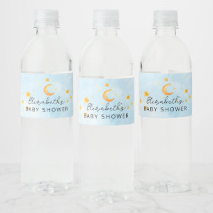 Little Lion ist ein Baby Watercolor Blue Baby Dusc Wasserflaschenetikett