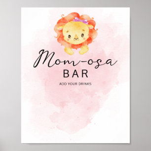 Little Lion It a Girl Wasserfarbe Mama osa Bar Poster