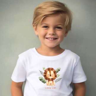 Little Lion Printed Modern White Baby Shirt