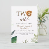 Little Lion Two Wild Party Boy Geburtstag Einladung (Stehend Vorderseite)