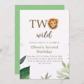 Little Lion Two Wild Party Boy Geburtstag Einladung (Vorne/Hinten)