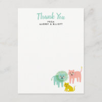Little Lions Babydusche Flat Danke Notizen Karten