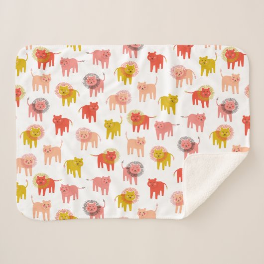 Little Lions Sherpa Baby Blanket in warmer Wüste Sherpadecke (Vorderseite (Horizontal))