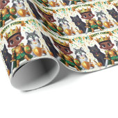 Little Lites Green Purim Wrapping Paper Geschenkpapier (Rolleneckpunkt)