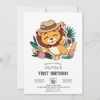 Little Little Lion 1. Geburtstag digital Einladung
