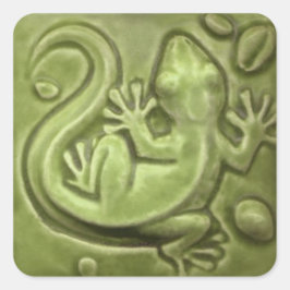 Little Lizard Vintag Tile Quadratischer Aufkleber