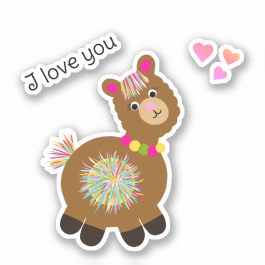 Little Llama Aufkleber (Vorderseite)