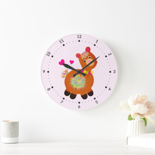 Little Llama Große Wanduhr (Zuhause)