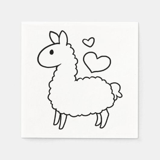 Little Llama Silhouette Serviette (Vorderseite)