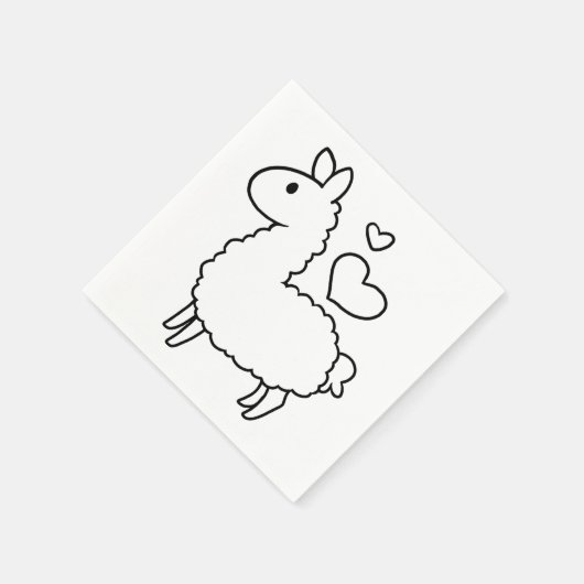 Little Llama Silhouette Serviette (Ecke)