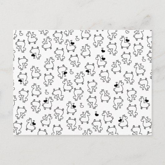 Little Llama Silhouette Wahnsinn Postkarte (Vorderseite)