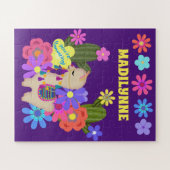 Little Llama und Blume personalisieren Puzzle (Horizontal)