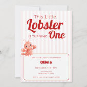 Little Lobster 1st Birthday Invitation Einladung (Vorderseite)