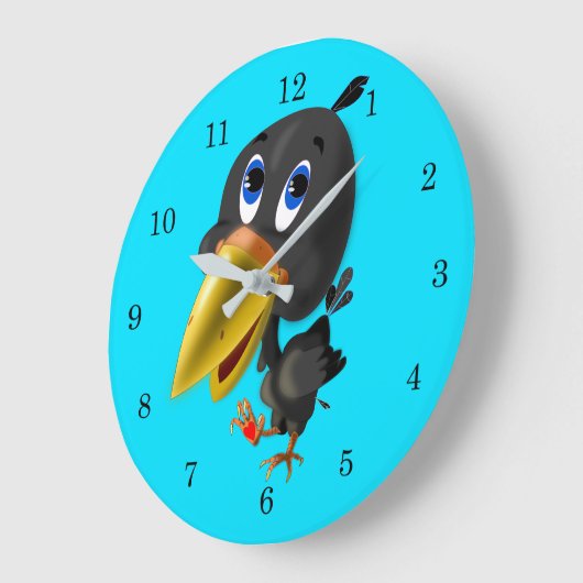 Little Love Bird Große Wanduhr (Winkel)