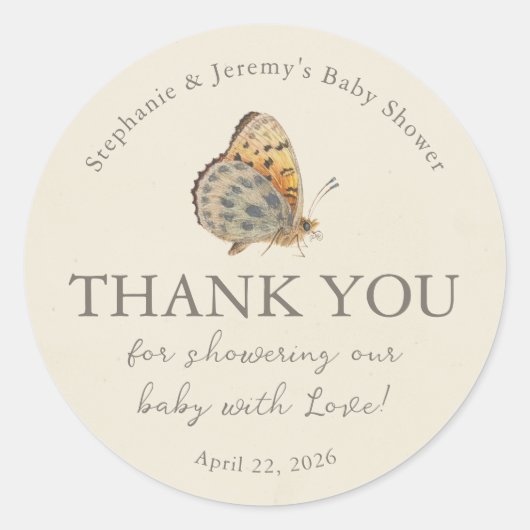 Little Love Bug Baby Shower Classic Round Sticker (Vorderseite)