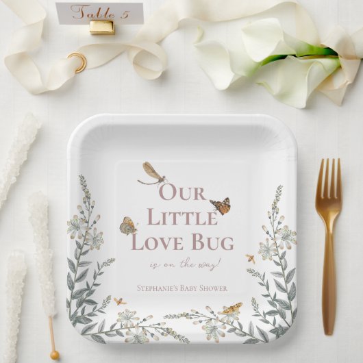 Little Love Bug Babyparty Geschlechtsneutral Pappteller (Hochzeit)
