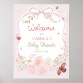 Little Love Bug Bloom Baby Shower Welcome  Poster (Vorne)