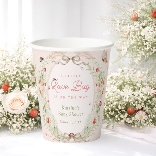 Little Love Bug Bohemian Baby Shower Pappbecher