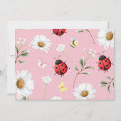 Little Love Bug Daisy Floral Birthday Photo Invite Dankeskarte (Rückseite)