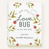 Little Love Bug Ladybug Baby Shower Guest Book Notizblock (Vorderseite)