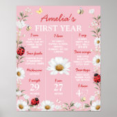Little Love Bug Ladybug Birthday Milestone Sign Poster (Vorne)