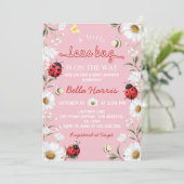 Little Love Bug Ladybug Daisy Baby Shower Einladung (Stehend Vorderseite)