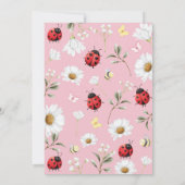 Little Love Bug Ladybug Daisy Birthday Party Einladung (Rückseite)