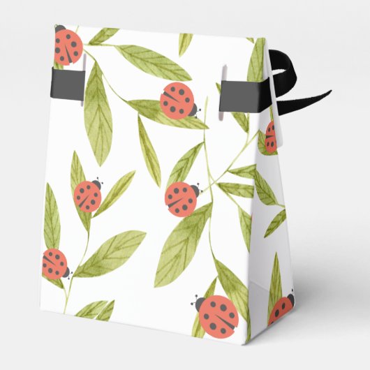 Little Love Bug Ladybug Leaf 1st Birthday Geschenkschachtel (Rückseite)