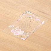 Little Love Bug Pink Bow Baby Shower Acryleinladungen (Ablage )